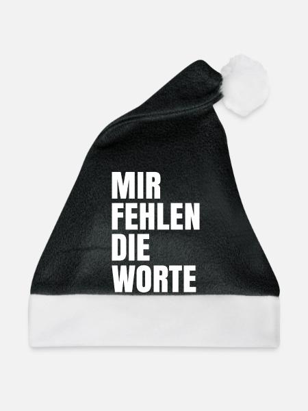 Mir fehlen die Worte - Weihnachtsmütze - Schwarz/Weiß