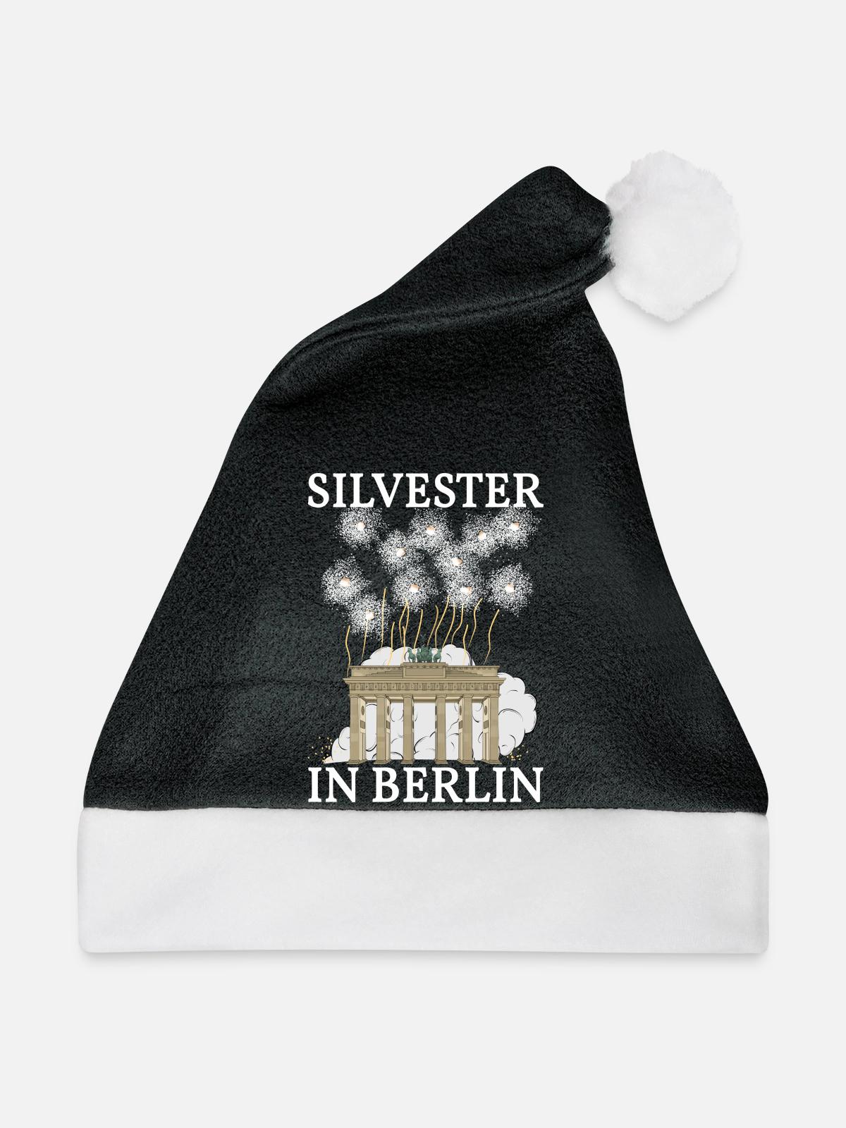 Silvester in Berlin - Weihnachtsmütze - Schwarz/Weiß - Vorne