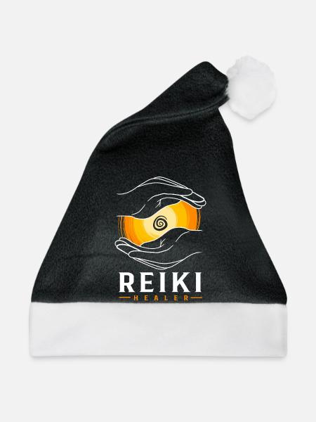 Reiki Meister Reiki Symbol Reiki - Weihnachtsmütze - Schwarz/Weiß - Vorne