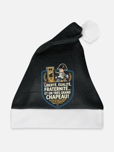 Französische Revolution Humor Spruch - Weihnachtsmütze - Schwarz/Weiß - Vorne