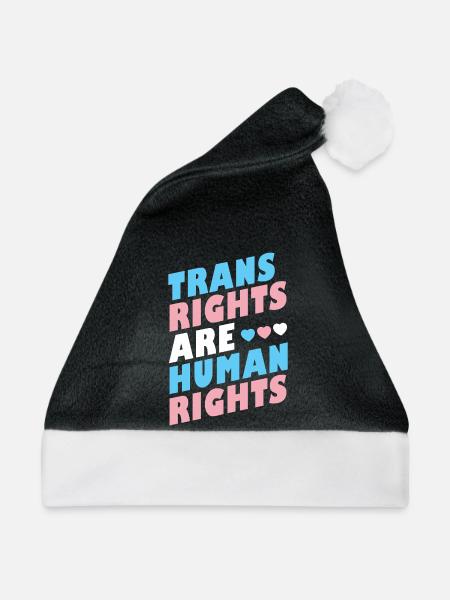 LGBTQ-Pride-Monat – Trans-Rechte sind Menschenrechte - Weihnachtsmütze - Schwarz/Weiß