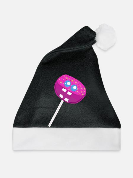 Lustiger Lolli Lollis Kinder Kind - Weihnachtsmütze - Schwarz/Weiß - Vorne