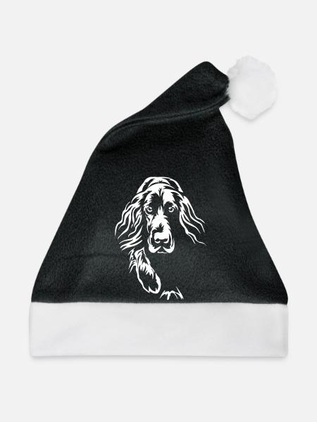 Deutsch Langhaar "Black Edition" - Weihnachtsmütze - Schwarz/Weiß