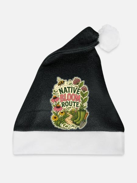 NATIVE BLOOM ROUTE - Weihnachtsmütze - Schwarz/Weiß - Vorne