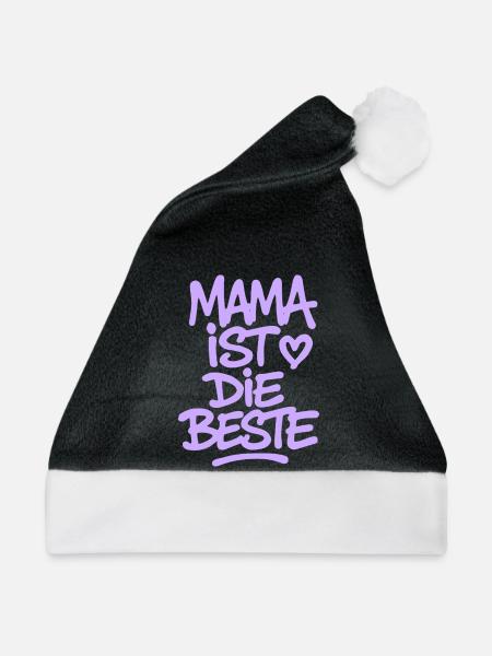 Mama ist die Beste - Weihnachtsmütze - Schwarz/Weiß