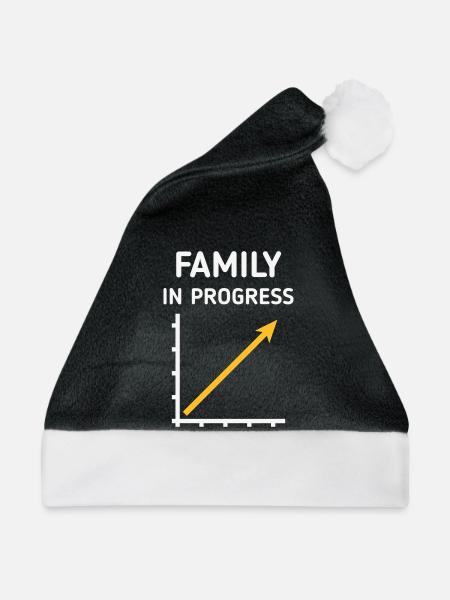Family In Progress (Schwanger / Eltern / NEG 2C) - Weihnachtsmütze - Schwarz/Weiß - Vorne