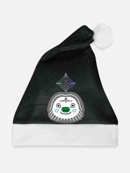 Faultier-Look - Weihnachtsmütze - Schwarz/Weiß
