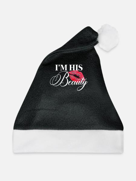 Ich bin seine Schönheit - Weihnachtsmütze - Schwarz/Weiß