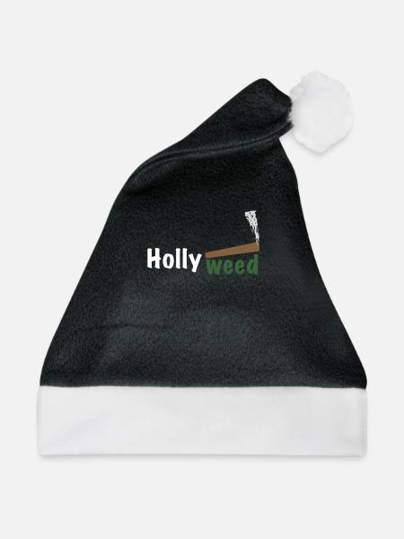 HollyWeed white - Weihnachtsmütze - Schwarz/Weiß