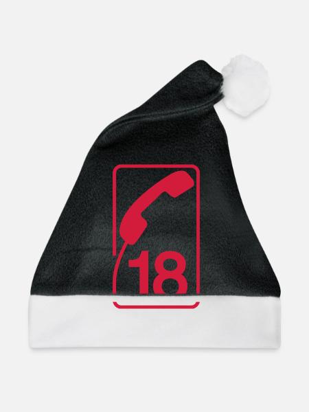 18 Feuerwehrleute - Weihnachtsmütze - Schwarz/Weiß