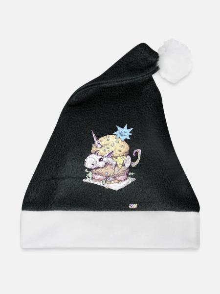 Einhorn Burger - Weihnachtsmütze - Schwarz/Weiß