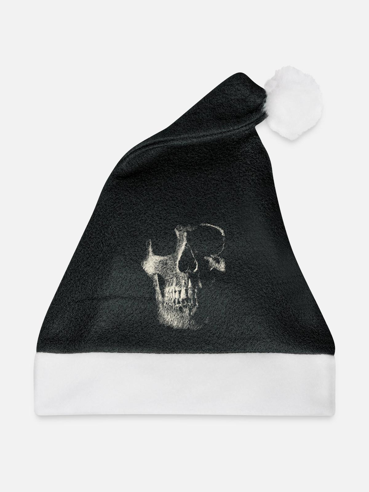 Schädel - Weihnachtsmütze - Schwarz/Weiß - Vorne