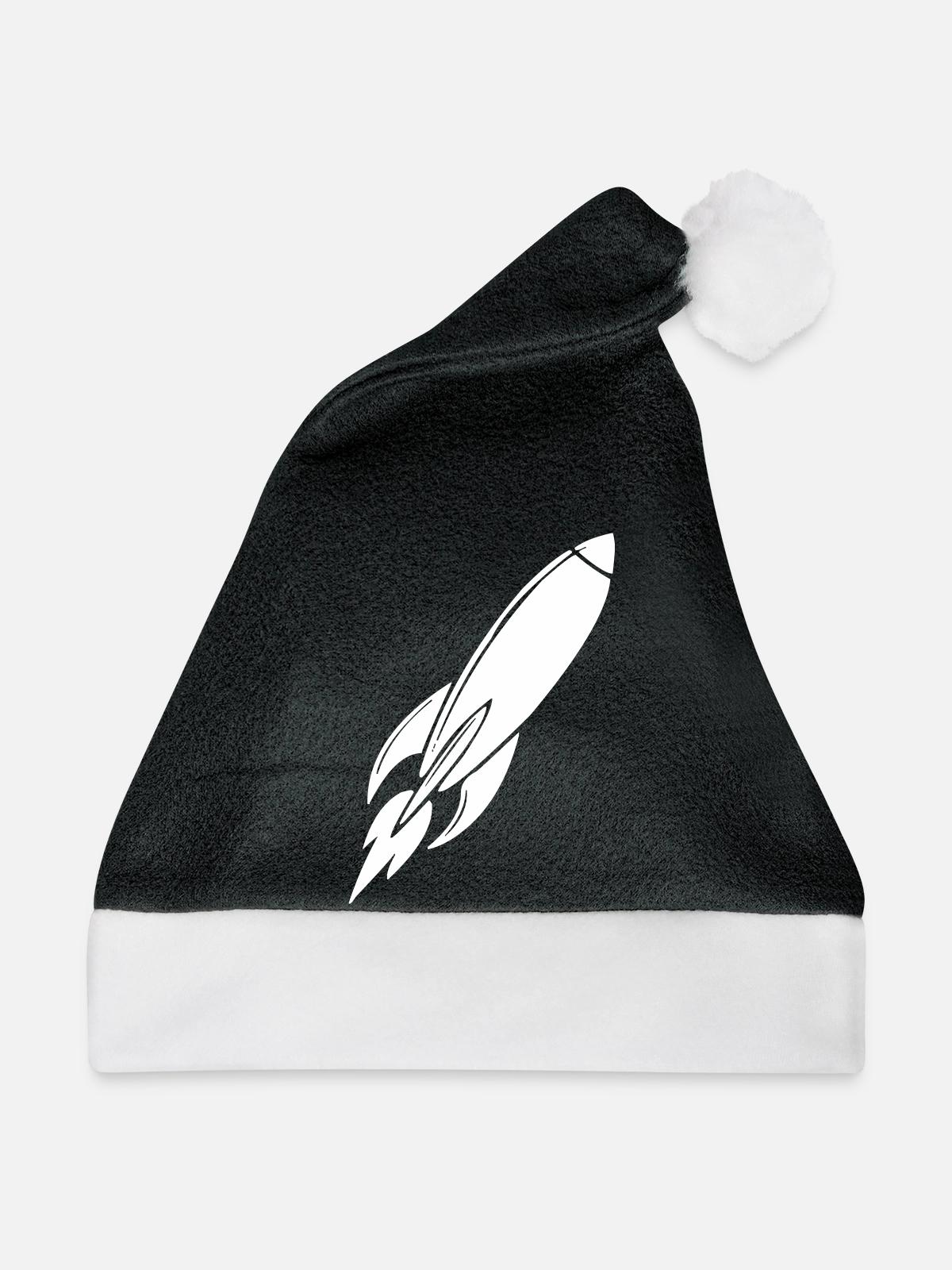 Rakete - Weihnachtsmütze - Schwarz/Weiß - Vorne