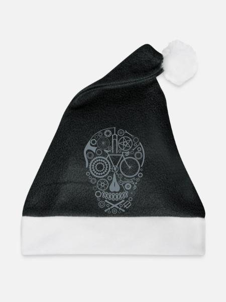 Bicycle Skull grey - Weihnachtsmütze - Schwarz/Weiß
