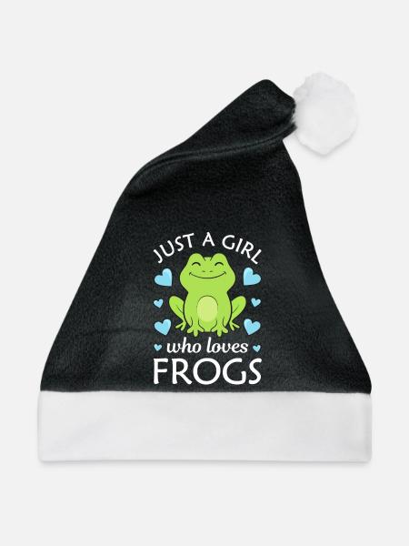 Frosch Frösche - Weihnachtsmütze - Schwarz/Weiß - Vorne