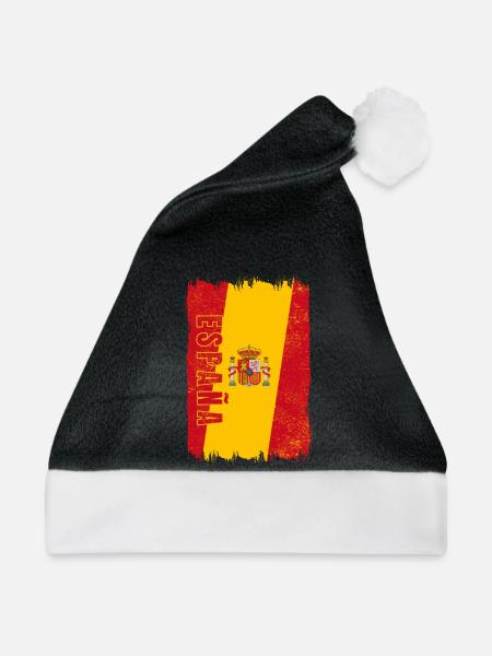Spanien Flagge - Weihnachtsmütze - Schwarz/Weiß