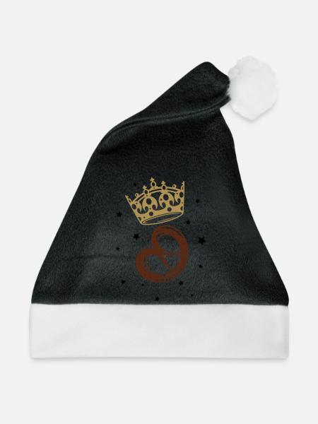 Krone Brezel Prinz Prinzessin - Weihnachtsmütze - Schwarz/Weiß