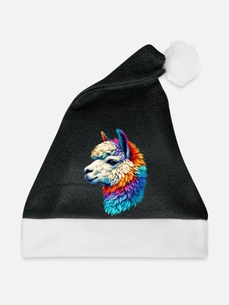 Alpaka - Weihnachtsmütze - Schwarz/Weiß