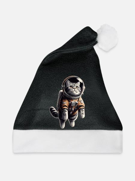 Astronaut BKH getigert Geschenk - Weihnachtsmütze - Schwarz/Weiß - Vorne