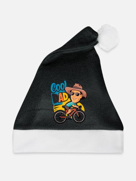 Coole Papa Radfahren Illustration - Weihnachtsmütze - Schwarz/Weiß