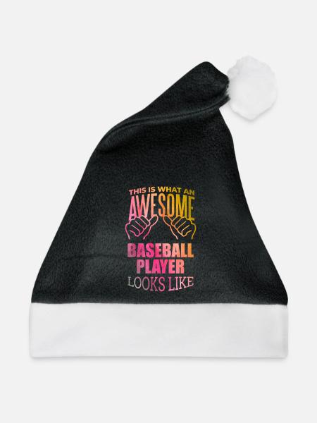 Baseball Baseball Baseball - Weihnachtsmütze - Schwarz/Weiß - Vorne