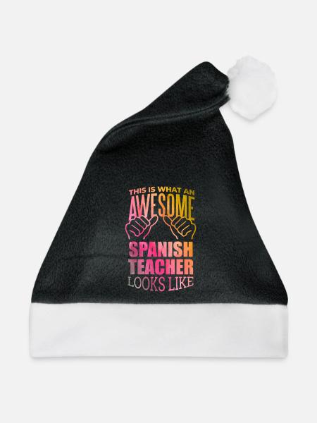 Spanisch, Spanisch, Spanisch - Weihnachtsmütze - Schwarz/Weiß - Vorne