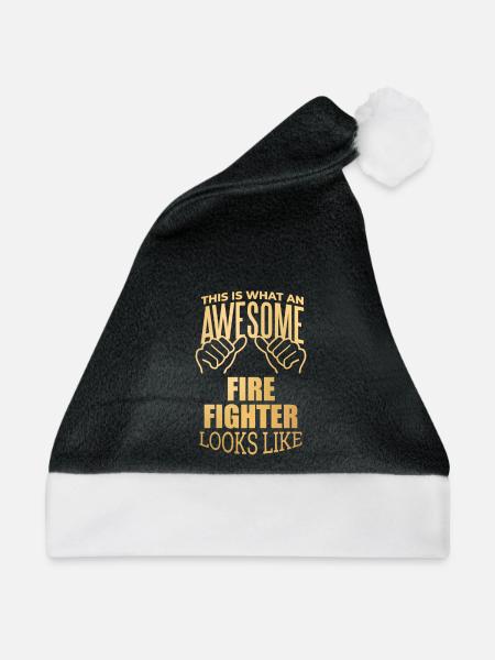 Feuerwehrmann Feuerwehrmann Feuerwehrmann - Weihnachtsmütze - Schwarz/Weiß - Vorne