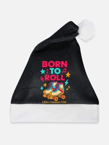 Skateboard und Retro-Musikmuster - Weihnachtsmütze - Schwarz/Weiß