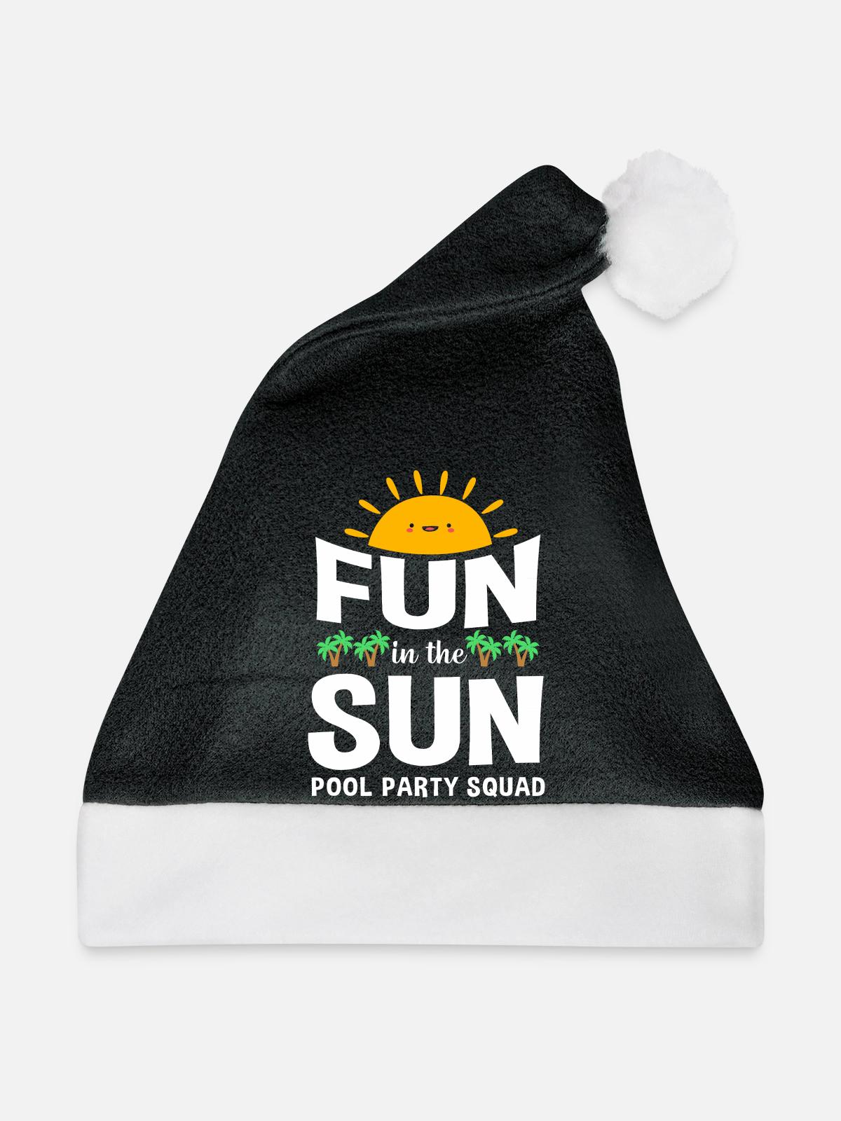 Pool Party - Weihnachtsmütze - Schwarz/Weiß - Vorne