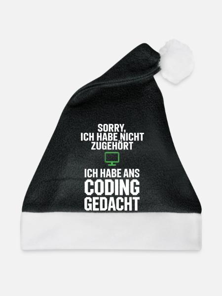 Sorry, ich habe ans Coding gedacht - Weihnachtsmütze - Schwarz/Weiß - Vorne