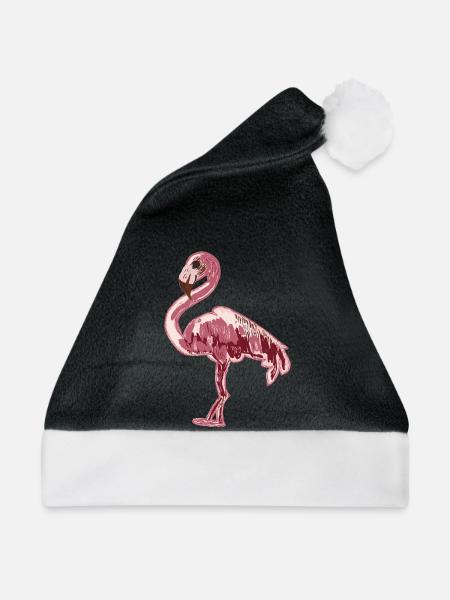 pinker Flamingo - Weihnachtsmütze - Schwarz/Weiß
