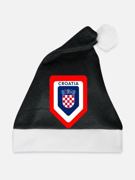 Kroatisches Wappen Emblem - Weihnachtsmütze - Schwarz/Weiß