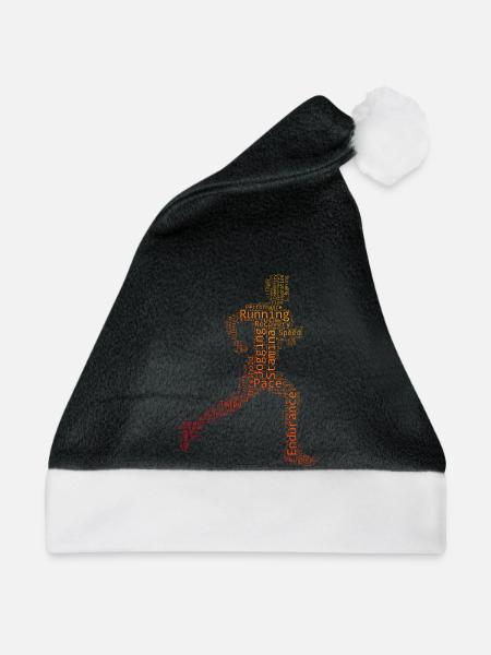 Geschenkidee für einen Running mit Running - Weihnachtsmütze - Schwarz/Weiß