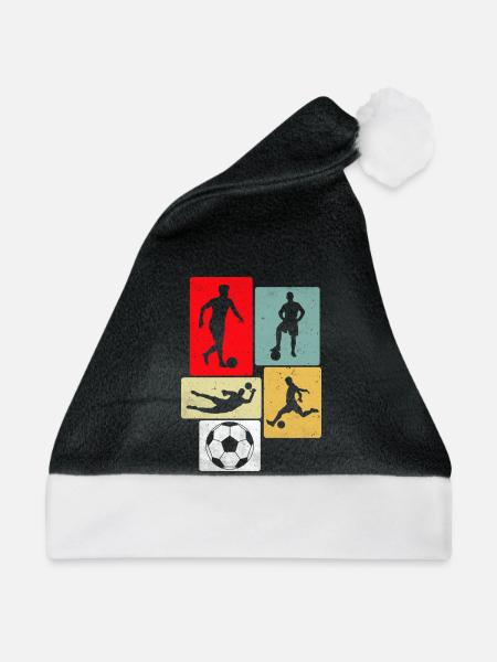 Fußball Retro - Weihnachtsmütze - Schwarz/Weiß