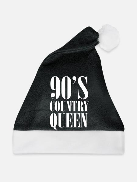 90er Country Queen – Retro Western - Weihnachtsmütze - Schwarz/Weiß - Vorne