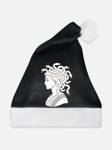 Medusa Kopf mit Schlangen - Weihnachtsmütze - Schwarz/Weiß