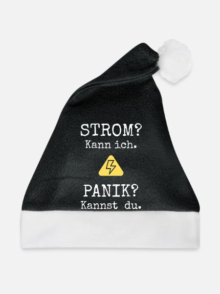 Elektriker Shirt | Strom? Kann ich. - Weihnachtsmütze - Schwarz/Weiß