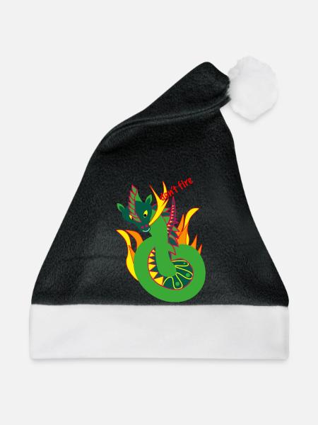 Feuerdrachen "don't fire", Abstraktion - Weihnachtsmütze - Schwarz/Weiß