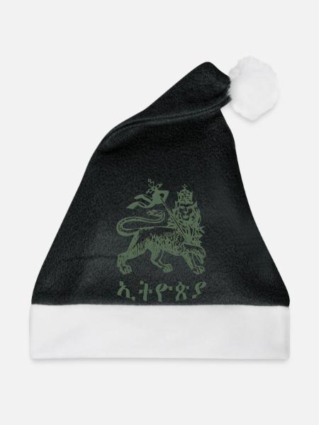 Lion of Judah Jah Rastafari Rasta Reggae Roots - Weihnachtsmütze - Schwarz/Weiß - Vorne