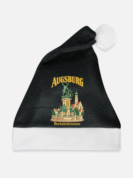 Augsburg Herkulesbrunnen - Weihnachtsmütze - Schwarz/Weiß