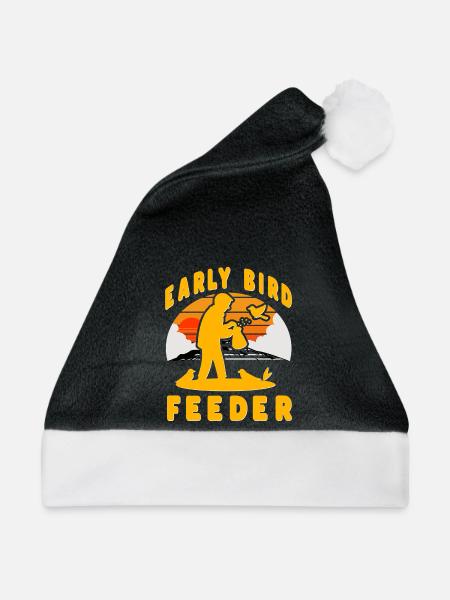 Frühaufsteher-Futterhäuschen - Weihnachtsmütze - Schwarz/Weiß