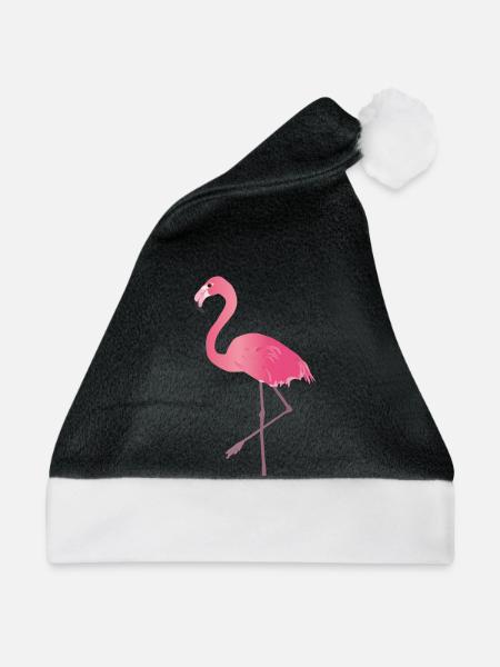 Rosa Flamingo - Weihnachtsmütze - Schwarz/Weiß
