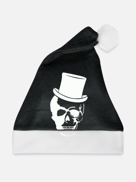 Skull Zylinder - Weihnachtsmütze - Schwarz/Weiß