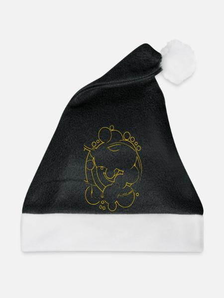 Kreis-Tierfreundschaft Doodle - Weihnachtsmütze - Schwarz/Weiß