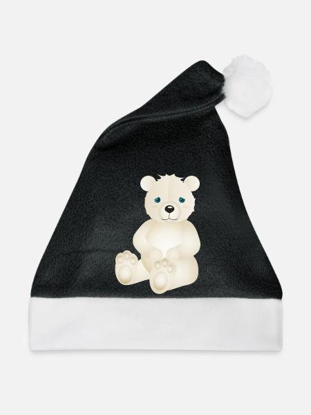 zauberhafter Eisbär als tierischer Begleiter - Weihnachtsmütze - Schwarz/Weiß - Vorne