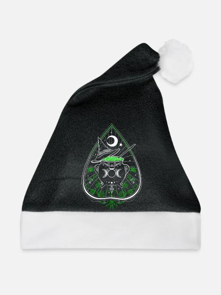 Green Witch Planchette Hexenkessel Hexenhut - Weihnachtsmütze - Schwarz/Weiß