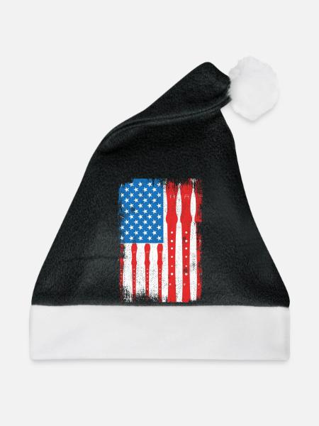 4. Juli USA Flöte - Weihnachtsmütze - Schwarz/Weiß