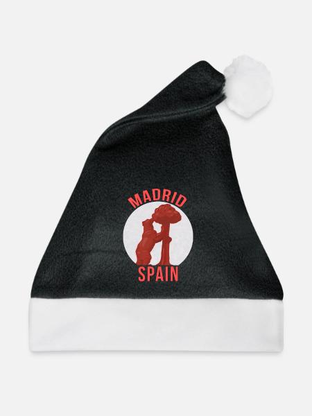 Madrid, Spanien - Weihnachtsmütze - Schwarz/Weiß