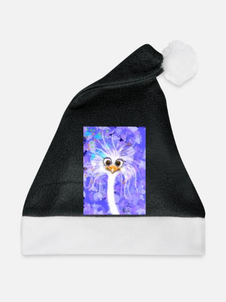Fabelhafter flauschiger Strauß - Weihnachtsmütze - Schwarz/Weiß