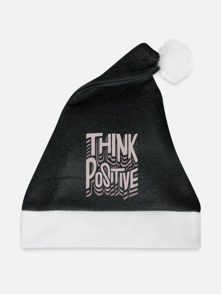 Positiv denken - Weihnachtsmütze - Schwarz/Weiß